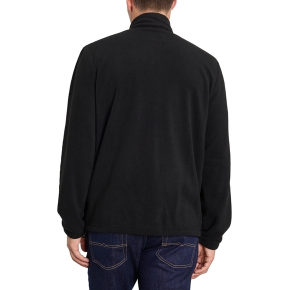 IZOD Men's Full Zip Fleece Lightweight Spring Jacket Black - Picture 2 of 10